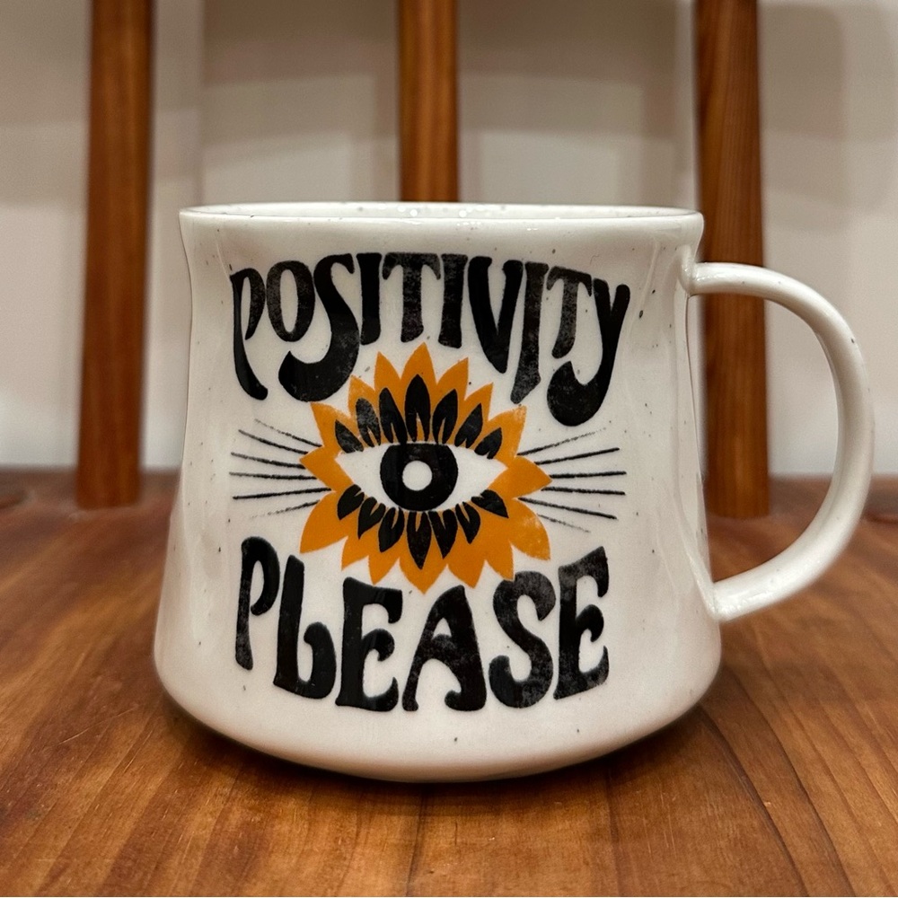 Anthropologie Dazey LA Positivity Please Mug Cup Coffee Mug Cup Tea Cup